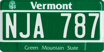 VT license plate NJA787