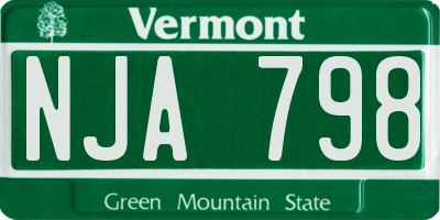 VT license plate NJA798