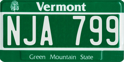 VT license plate NJA799