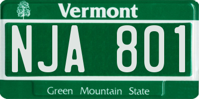 VT license plate NJA801