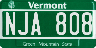 VT license plate NJA808