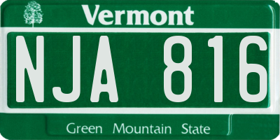 VT license plate NJA816