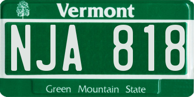 VT license plate NJA818