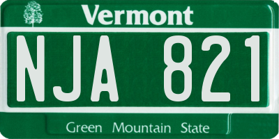 VT license plate NJA821