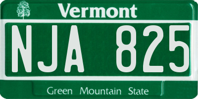 VT license plate NJA825