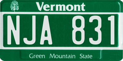 VT license plate NJA831