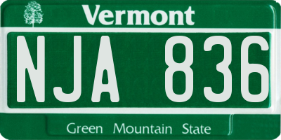 VT license plate NJA836