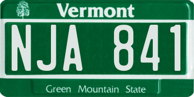 VT license plate NJA841
