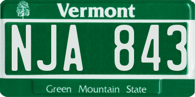 VT license plate NJA843