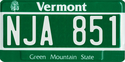 VT license plate NJA851