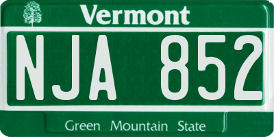 VT license plate NJA852