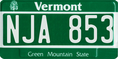 VT license plate NJA853