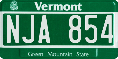 VT license plate NJA854
