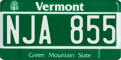 VT license plate NJA855