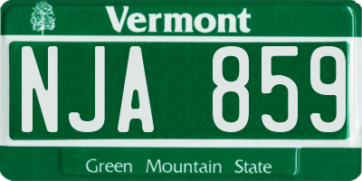 VT license plate NJA859
