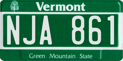 VT license plate NJA861