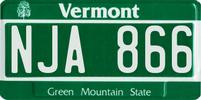 VT license plate NJA866