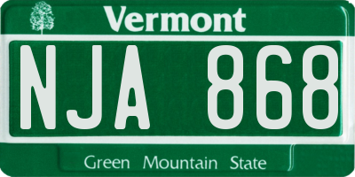 VT license plate NJA868