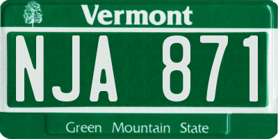VT license plate NJA871