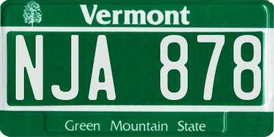 VT license plate NJA878