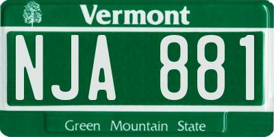 VT license plate NJA881
