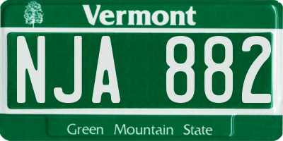 VT license plate NJA882