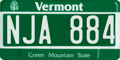 VT license plate NJA884