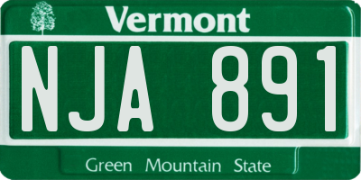 VT license plate NJA891