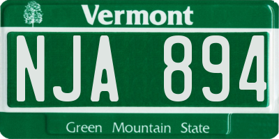 VT license plate NJA894