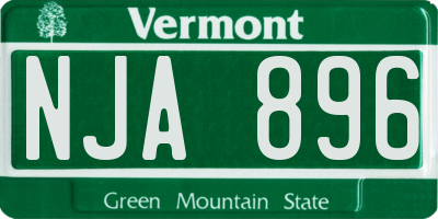 VT license plate NJA896