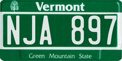 VT license plate NJA897