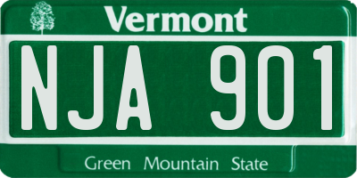 VT license plate NJA901