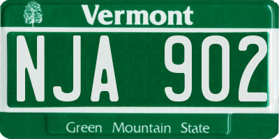 VT license plate NJA902