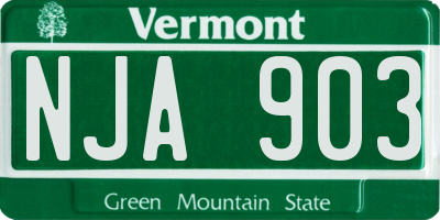 VT license plate NJA903