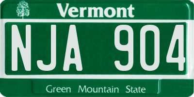 VT license plate NJA904