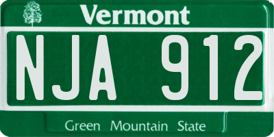 VT license plate NJA912