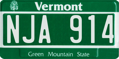 VT license plate NJA914
