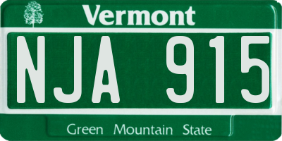 VT license plate NJA915