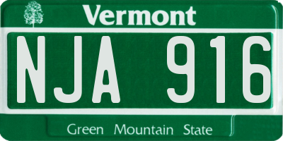 VT license plate NJA916