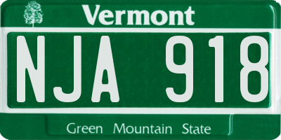 VT license plate NJA918