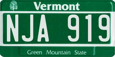 VT license plate NJA919