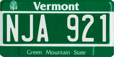 VT license plate NJA921