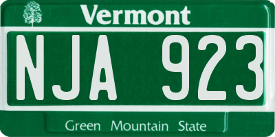 VT license plate NJA923