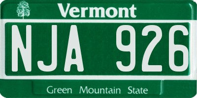 VT license plate NJA926