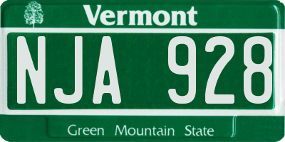 VT license plate NJA928