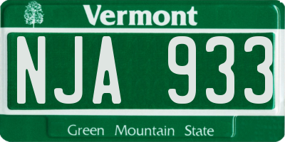 VT license plate NJA933