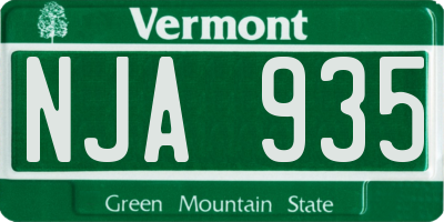 VT license plate NJA935