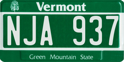 VT license plate NJA937