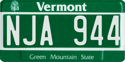 VT license plate NJA944