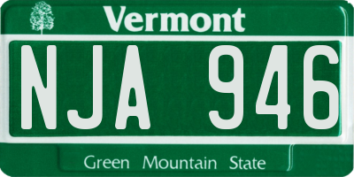 VT license plate NJA946